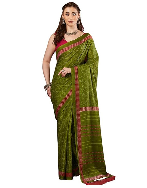 Siril Women'S Pure Cotton Printed Saree With Unstitched Blouse Piece